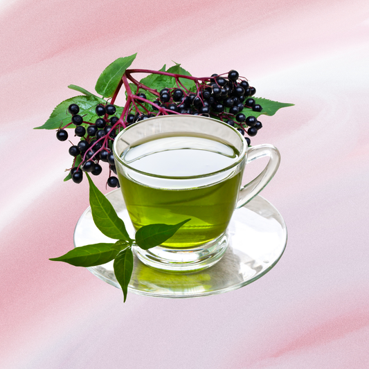 Loose Leaf Green Tea & Elderberry Herbal Tea — Natural Energy, Antioxidants & Immune Support