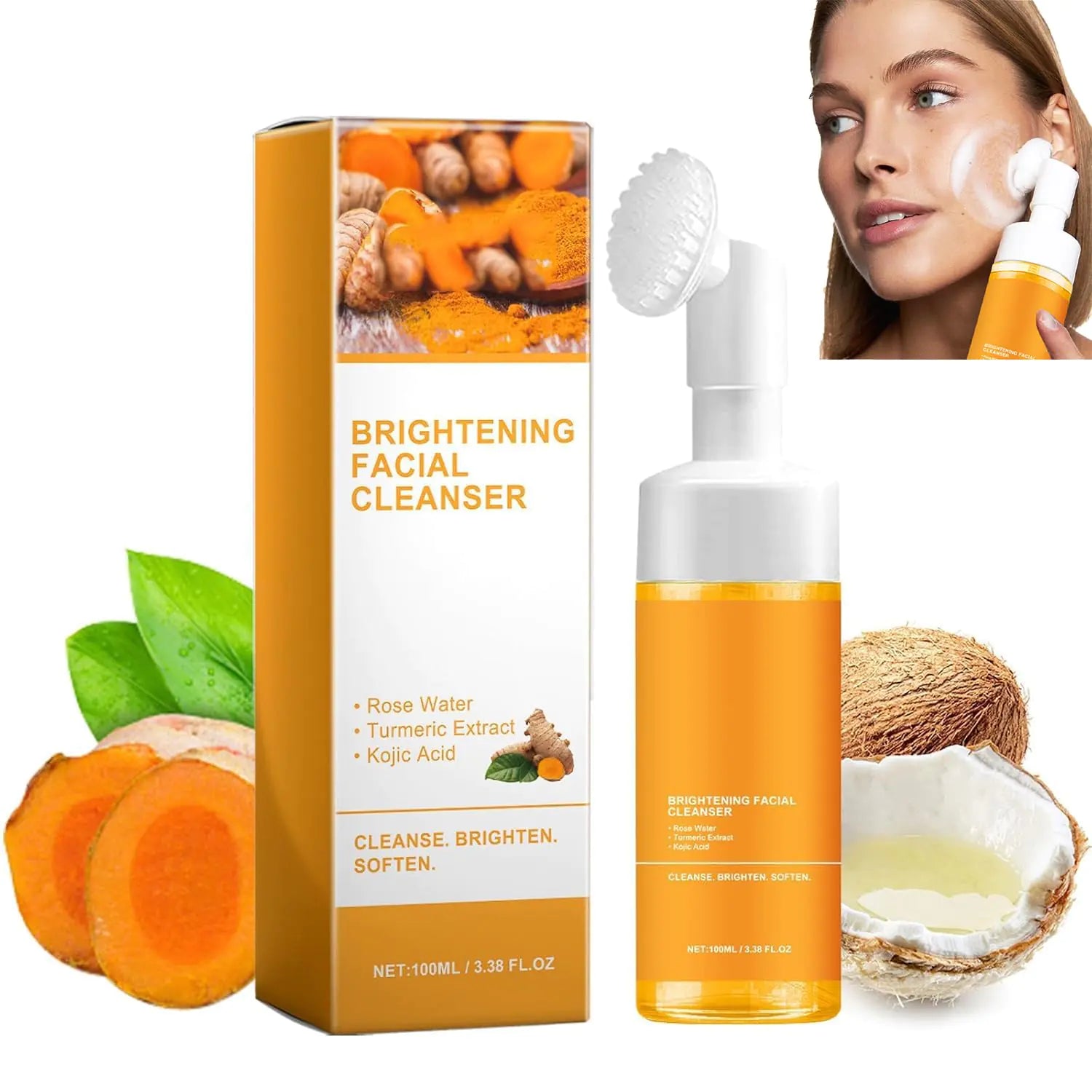 BeiBreeze Turmeric Facial Cleanser Turmeric Face Wash Foaming Facial Cleanser Deep cleansing of facial skin Turmeric Foaming Cleanser for All Skin - Premium Supplements