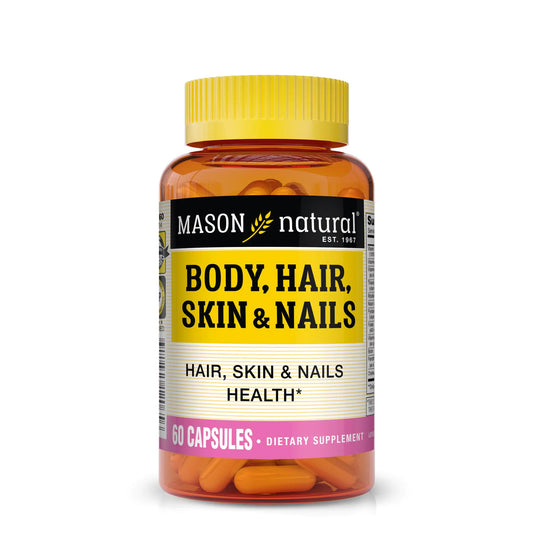 MASON NATURAL Body Hair Skin & Nails with Vitamins A E C and Biotin - Healthy Hair Skin and Nails Premium Beauty Supplement 60 Capsules - Premium Supplements