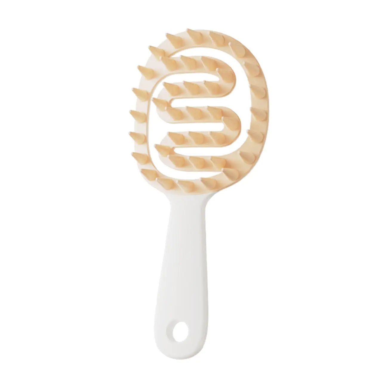 Scalp Massager Shampoo Brush for Hair Silicone Scalp Scrubber with Handle Curved Vented Scalp Scrubber Scalp Care Brush Soft Hair Shampoo Brush for Scalp Exfoliator and Dandruff Removal(White) - Premium Supplements