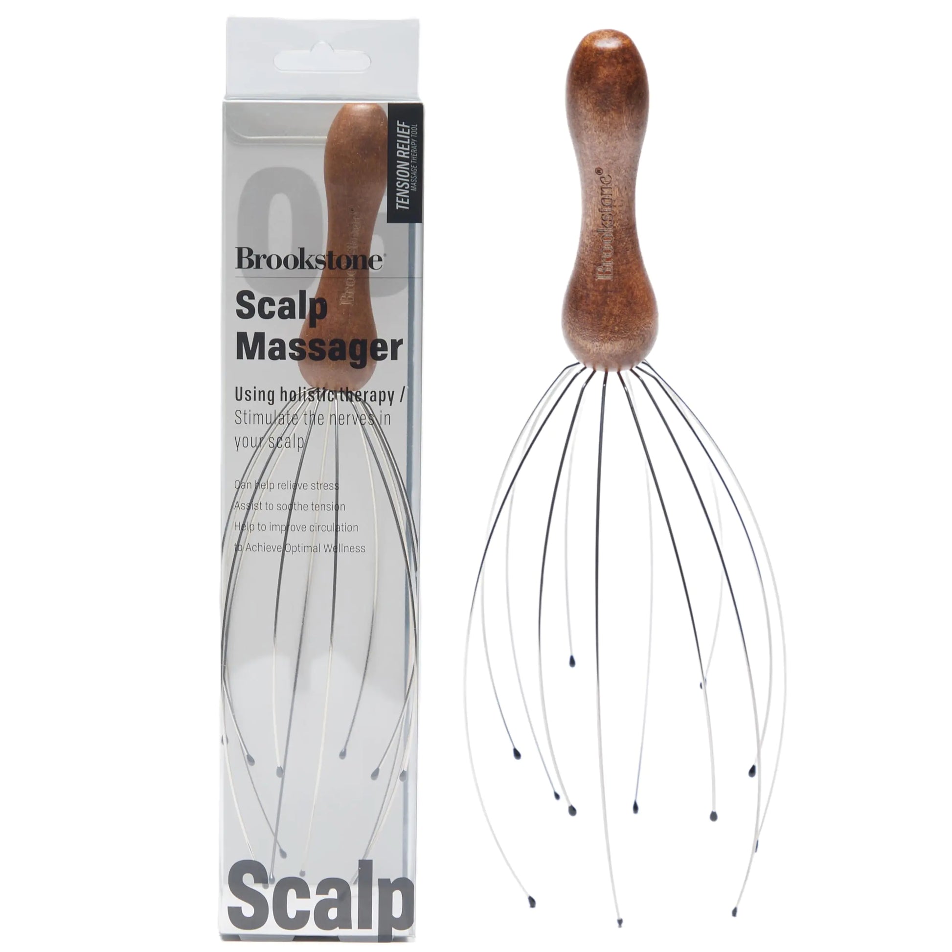 Brookstone Scalp Massager Head Scratcher Massager Whisk Relieve Tension and Stress in Your Head and Scalp - Premium Supplements