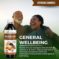 Mushroom Supplements Blends Liquid Extract 12Fl.Oz, Reishi, Chaga, Turkey Tails, Organic Lion'S Mane, Nootropic Brain Supplements for Memory and Focus - Premium Supplements