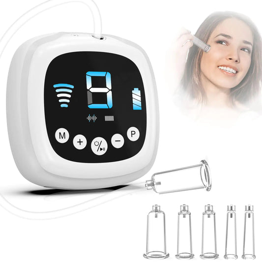 Electric Facial Cupping Set for Face - 3 - In - 1 Face Cupping Gua Sha & Massage Tools for Skin Care - Multifunctional Face Neck & Eye Massager for Wrinkle With 3 Modes & 5 Frequencies & 9 Gears - Premium Supplements
