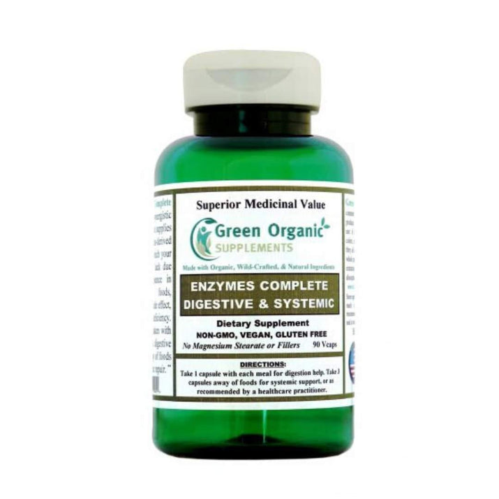 Green Organic Supplements Enzymes Complete, Digestive & Systemic - Premium Supplements