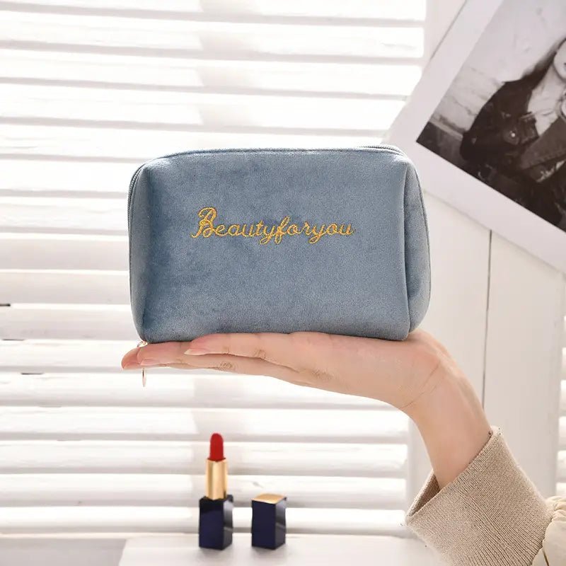 Velvet Cosmetic Bag for Makeup and Toiletries Storage - Premium Supplements