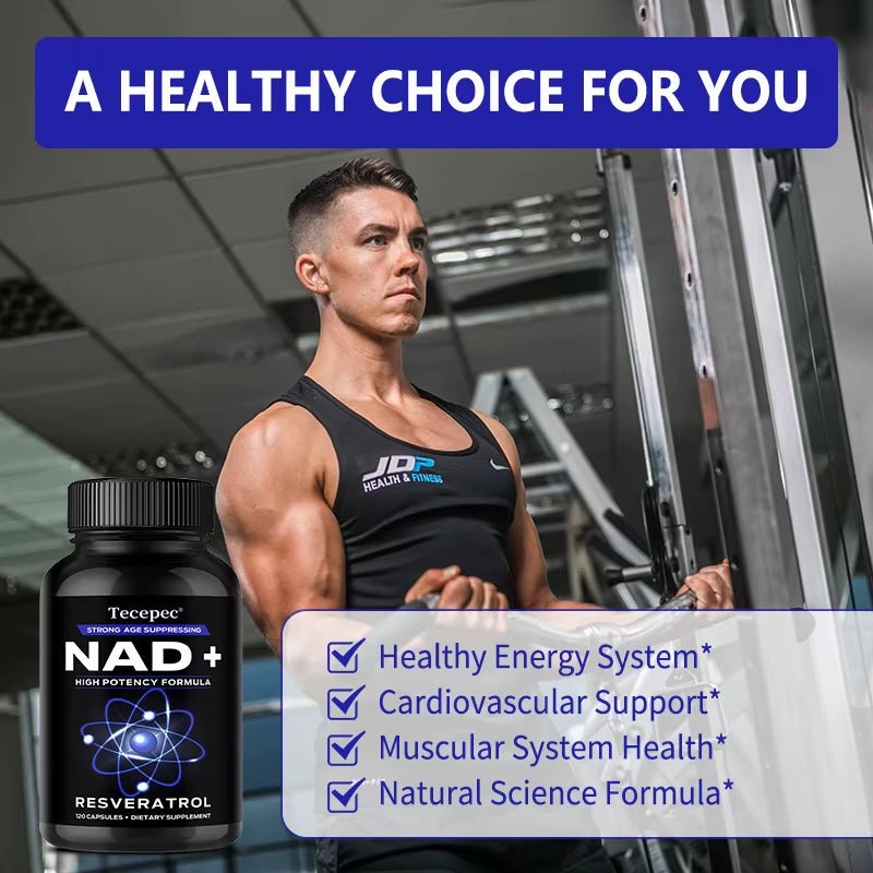 NAD+ Supplements, Supplements with Quercetin + Resveratrol - Supports Cell Health, Muscle, Brain, Vision and Heart Health - Premium Supplements
