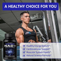 NAD+ Supplements, Supplements with Quercetin + Resveratrol - Supports Cell Health, Muscle, Brain, Vision and Heart Health - Premium Supplements