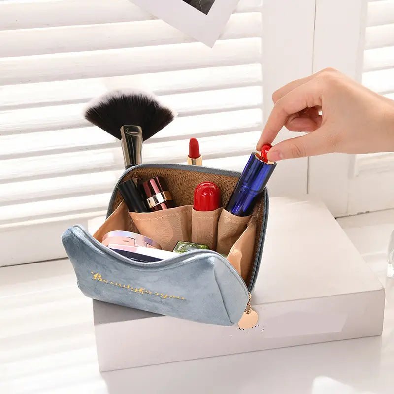 Velvet Cosmetic Bag for Makeup and Toiletries Storage - Premium Supplements