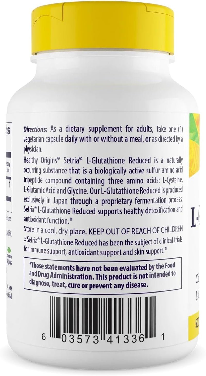 L - Glutathione (Setria) Reduced, 500 Mg - Immune Support Supplement - Collagen & Antioxidant Support - Gluten - Free Supplement - 150 Veggie Capsules - Premium Supplements