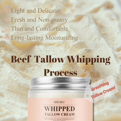 Whipped Beef Tallow for Skin Organic Grass Fed Beef Tallow and Honey Moisturizer - Premium Supplements