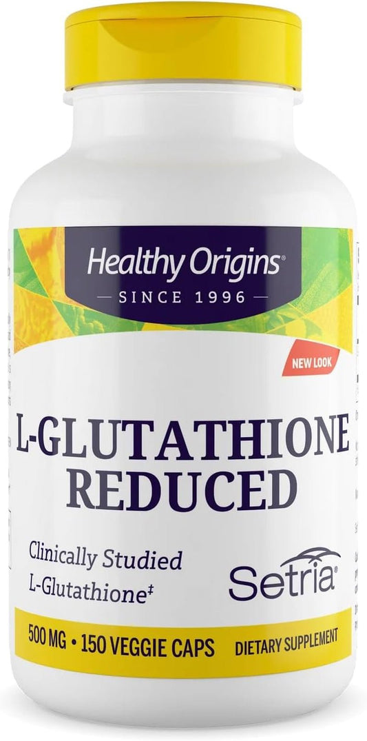 L - Glutathione (Setria) Reduced, 500 Mg - Immune Support Supplement - Collagen & Antioxidant Support - Gluten - Free Supplement - 150 Veggie Capsules - Premium Supplements