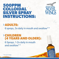 Colloidal Silver - Extra Strength Liquid Immune Support Supplement - 500Ppm (2500Mcg) - 2Oz Spray - Premium Supplements