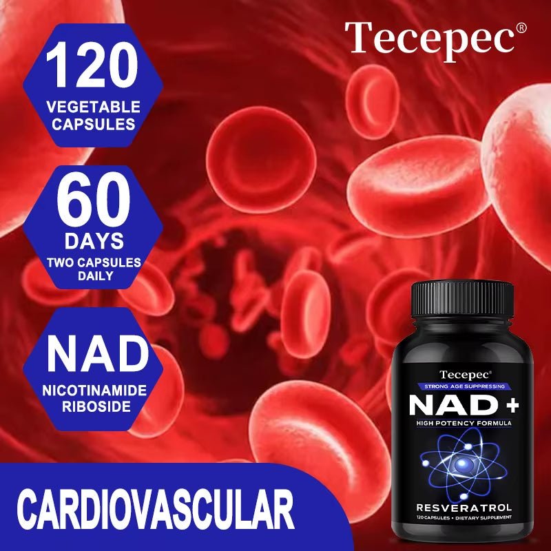NAD+ Supplements, Supplements with Quercetin + Resveratrol - Supports Cell Health, Muscle, Brain, Vision and Heart Health - Premium Supplements