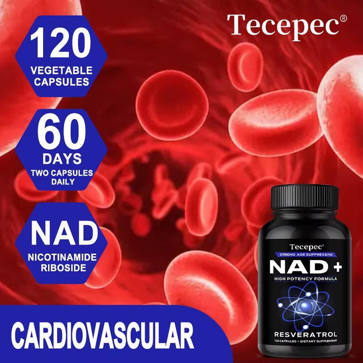 NAD+ Supplements, Supplements with Quercetin + Resveratrol - Supports Cell Health, Muscle, Brain, Vision and Heart Health - Premium Supplements