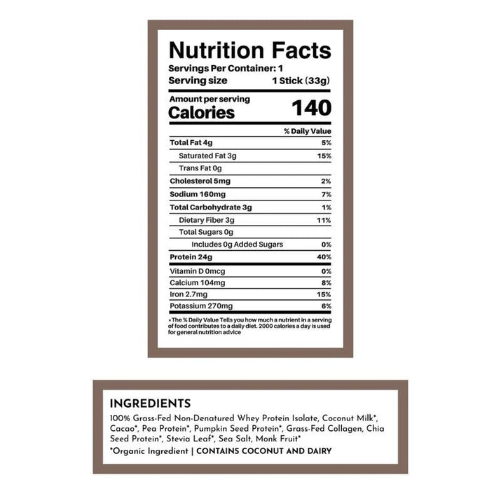 Chocolate Protein Powder - Individual Stick - Premium Supplements