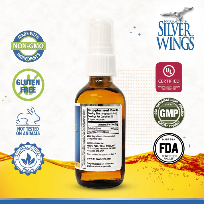 Colloidal Silver - Extra Strength Liquid Immune Support Supplement - 500Ppm (2500Mcg) - 2Oz Spray - Premium Supplements