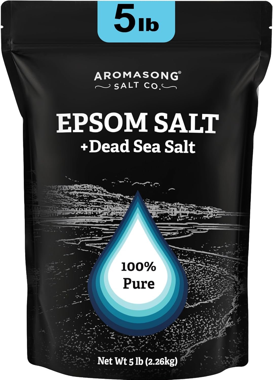 Epsom Salt with Dead Sea Salt for Soaking - Bulk 5 Lb - 100% Pure Bath Salt, Foot & Muscle Soak - Premium Supplements