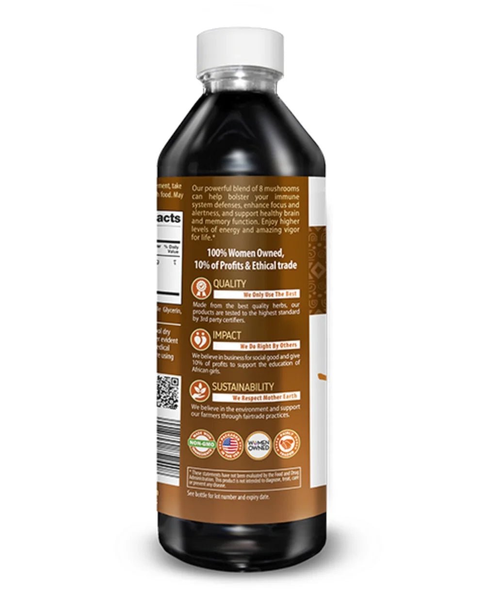 Mushroom Supplements Blends Liquid Extract 12Fl.Oz, Reishi, Chaga, Turkey Tails, Organic Lion'S Mane, Nootropic Brain Supplements for Memory and Focus - Premium Supplements