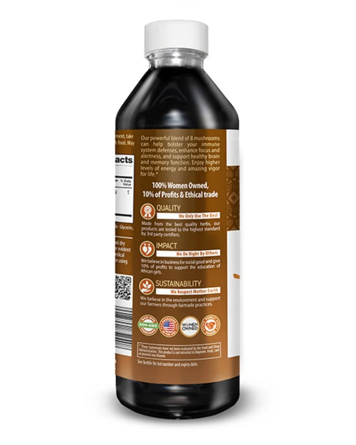 Mushroom Supplements Blends Liquid Extract 12Fl.Oz, Reishi, Chaga, Turkey Tails, Organic Lion'S Mane, Nootropic Brain Supplements for Memory and Focus - Premium Supplements