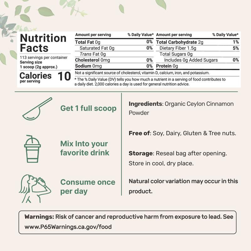 Organic Ceylon Cinnamon Powder - Premium Supplements