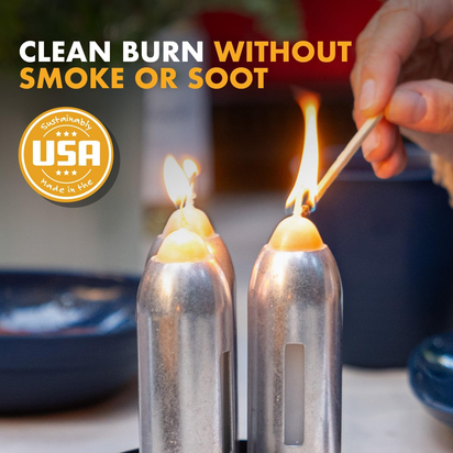 12 - Hour Natural Beeswax Long - Burning Candles for Candle Lanterns and Emergency Preparedness, Made in USA - Premium Supplements