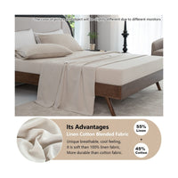 Linen Sheets California King Linen Bed Sheet, 4 Piece Linen Cotton Sheets Cal... - Premium Supplements
