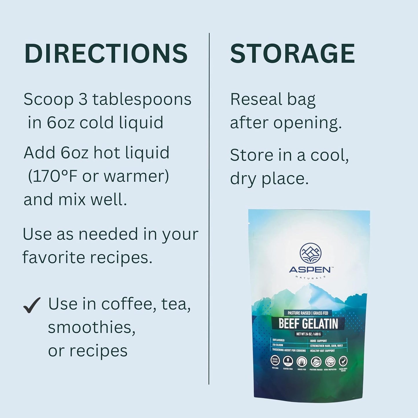 Beef Gelatin Powder Unflavored 24 Oz | Grass Fed, Pasture - Raised | Non - Gmo, Gluten - Free, Paleo - Friendly | Premium Culinary Gelatin | Cooking, Baking, Gummies, Marshmallows & More - Premium Supplements