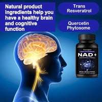 NAD+ Supplements, Supplements with Quercetin + Resveratrol - Supports Cell Health, Muscle, Brain, Vision and Heart Health - Premium Supplements