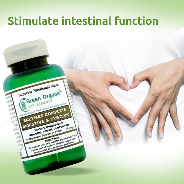 Green Organic Supplements Enzymes Complete, Digestive & Systemic - Premium Supplements