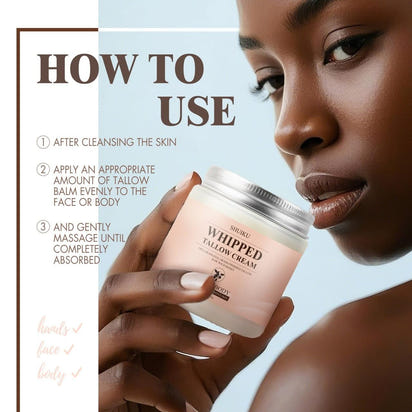 Whipped Beef Tallow for Skin Organic Grass Fed Beef Tallow and Honey Moisturizer - Premium Supplements