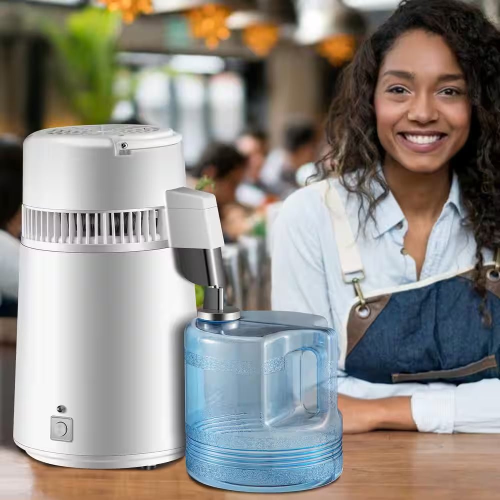 Pure Water Distiller 750W Fully Upgraded with Handle 1.1 Gal. /4L BPA Free Container Perfect for Home Use White - Premium Supplements