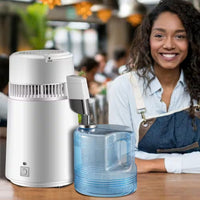 Pure Water Distiller 750W Fully Upgraded with Handle 1.1 Gal. /4L BPA Free Container Perfect for Home Use White - Premium Supplements