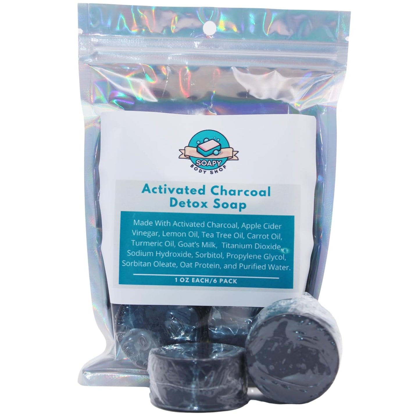 Charcoal Underarm Detox Soap, Activated Charcoal & Tea Tree, Detoxifying Soap, Activated Charcoal Odor Removal, Brightening Underarm Soap, Hyperpigmentation, Dark Spot Remover 6 Pack (1 Ounce Each) - Premium Supplements