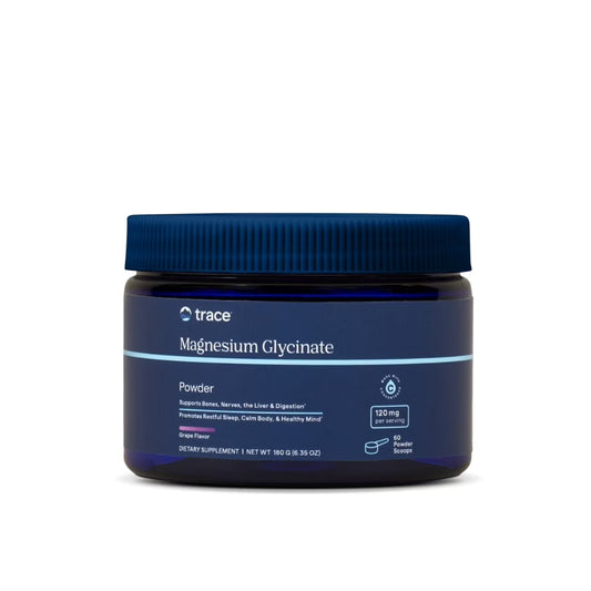 Minerals Magnesium Glycinate Powder - Daily Magnesium Powder for Sleep Support - Calming Bedtime Drink - Natural & Gentle - Grape - 180G (60 Servings)