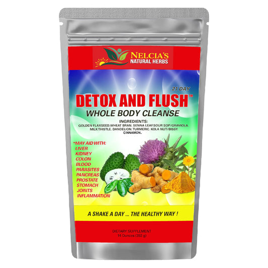 NELCIAS NATURAL HERBS - DETOX & FLUSH Whole Body Cleanse in 21 Days - Dietary Supplement - 14 oz - Enhanced with Milk Thistle Extract - Premium Supplements