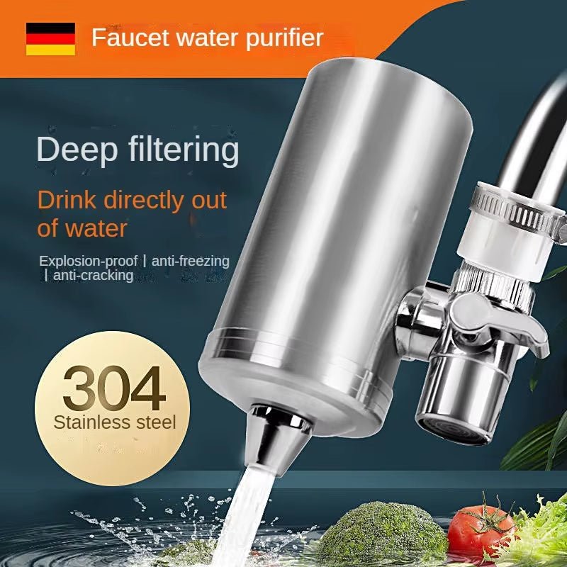 7 Layer 0.1Μm Drinking Water Faucet Purifier Eco Tap Filter Stainless Steel Ceramic Activated Carbon KDF Cartridge Home Kitchen - Premium Supplements