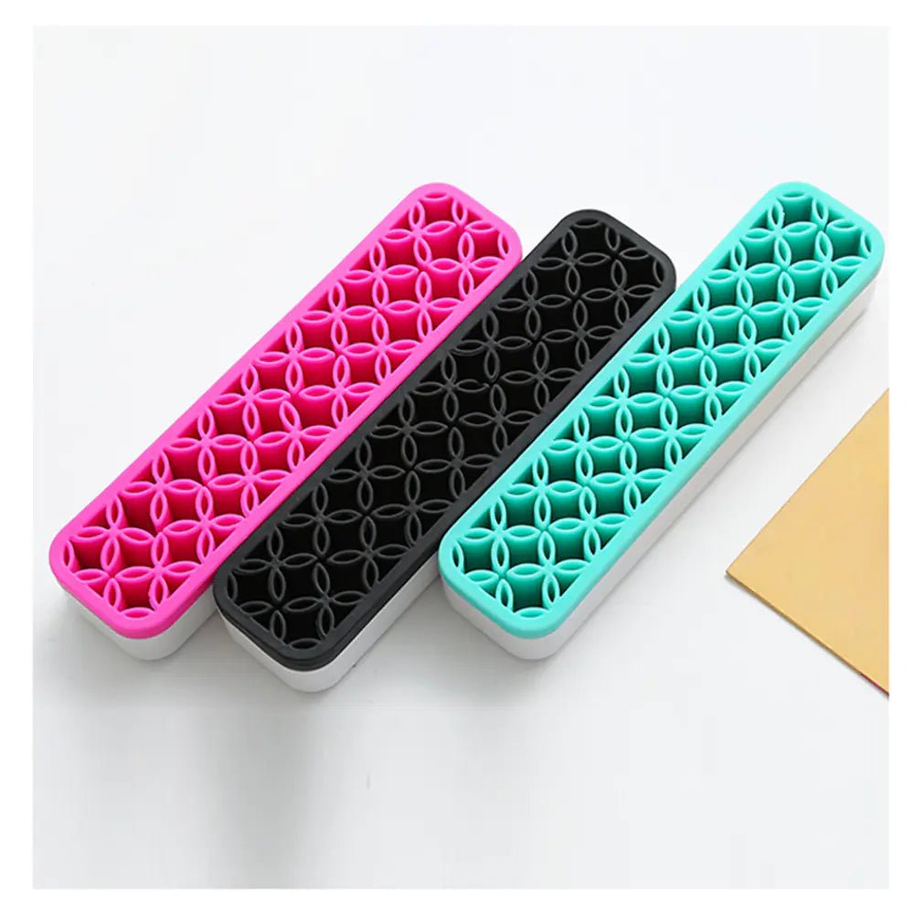 Cosmetic Organizer Box with Silicone Makeup Brush Holder - Premium Supplements