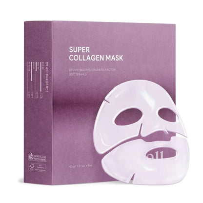 AROCELL Super Collagen Mask 8 Facial Sheet Dual Matrix Hydrogel Masks with Low Molecular Weight Collagen for Elasticity Hydrating Anti - Aging Cooling Korean Skincare 43g x 8ea - Premium Supplements