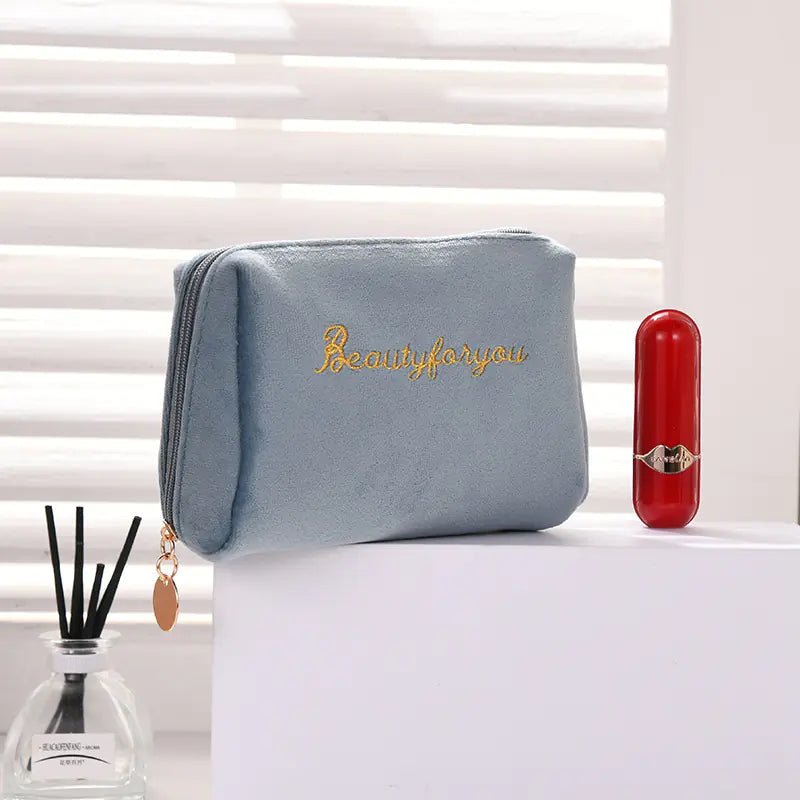Velvet Cosmetic Bag for Makeup and Toiletries Storage - Premium Supplements