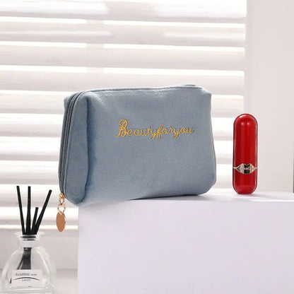 Velvet Cosmetic Bag for Makeup and Toiletries Storage - Premium Supplements