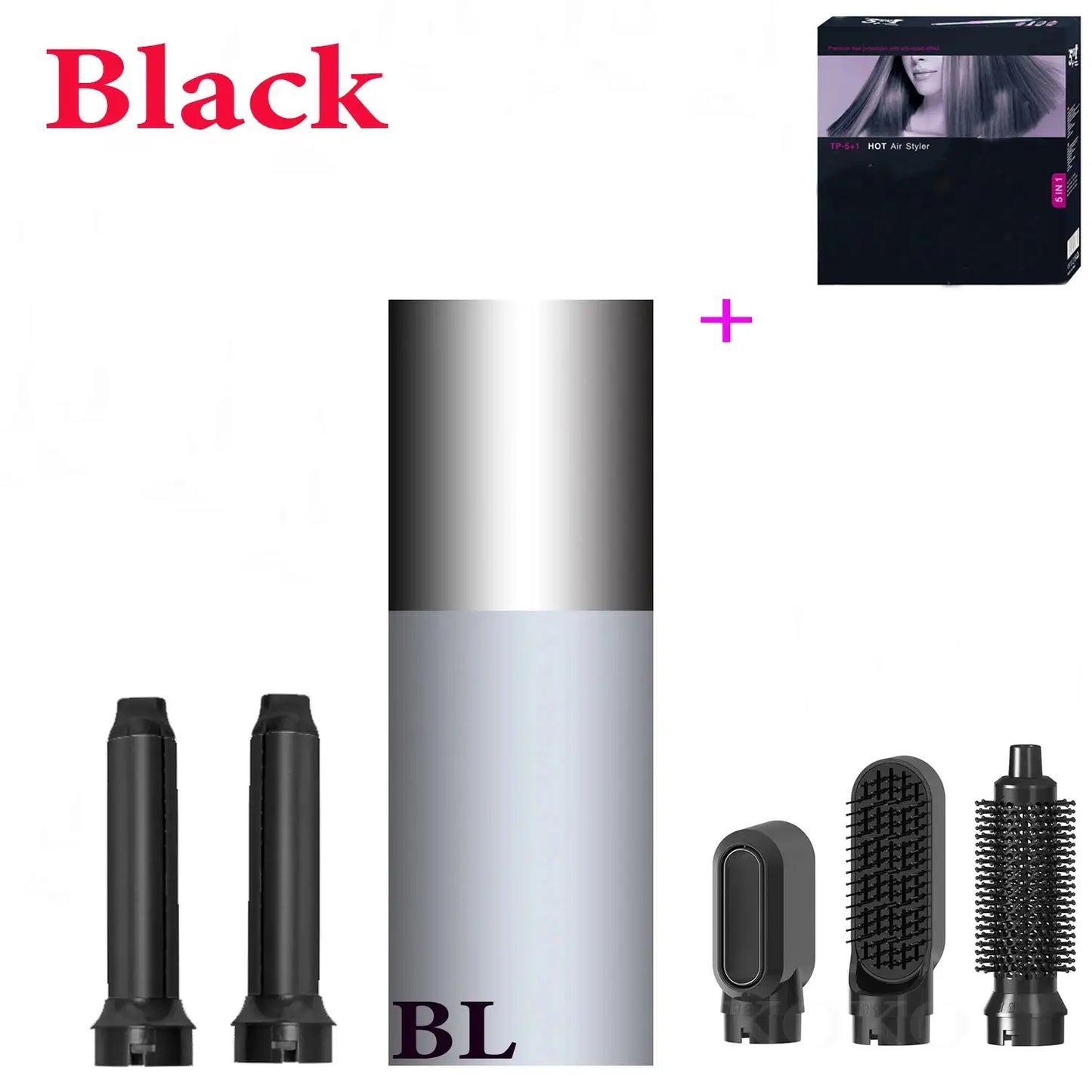 5 - IN - 1 Detachable Blow Dryer Brush For Straightening & Curler Curling Iron - Premium Supplements