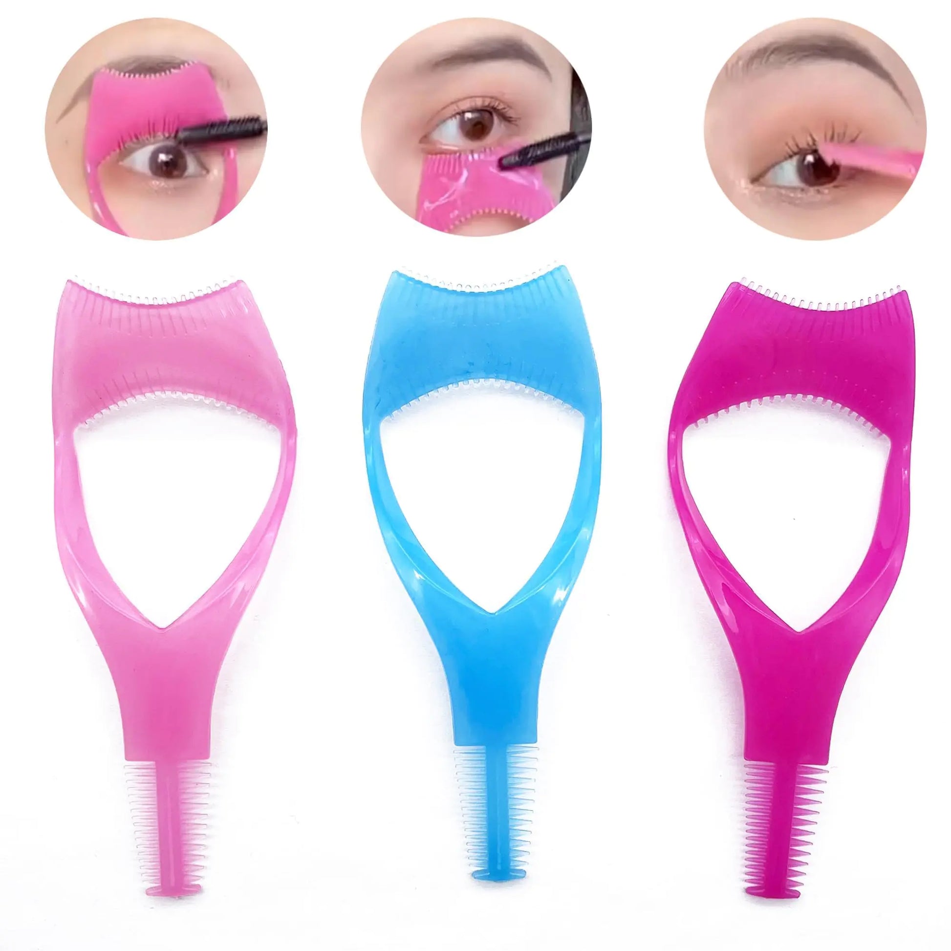 Mascara Shield Lash Buddy Applicator Tool NINGLASH 3 Pcs Lash Applicator Makeup Cosmetic Mascara Guard Eyelash Tool 3 in 1 Eyelash Tool Upper Lower Eye Lash Mascara Separator Tool Eyelash Comb - Premium Supplements